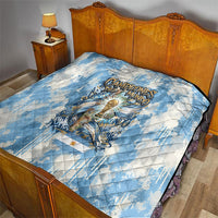 Argentina Football Campeones Del Mundo 2026 Quilt Champions Soccer Flag Watercolor Paint Drips Trophy