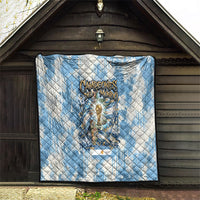 Argentina Football Campeones Del Mundo 2026 Quilt Champions Soccer Flag Watercolor Paint Drips Trophy