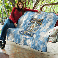 Argentina Football Campeones Del Mundo 2026 Quilt Champions Soccer Flag Watercolor Paint Drips Trophy