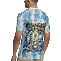 Argentina Football Campeones Del Mundo 2026 Rugby Jersey Champions Soccer Flag Watercolor Paint Drips Trophy