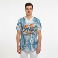 Argentina Football Campeones Del Mundo 2026 Scrub Top Champions Soccer Flag Watercolor Paint Drips Trophy