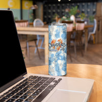 Argentina Football Campeones Del Mundo 2026 Skinny Tumbler Champions Soccer Flag Watercolor Paint Drips Trophy