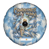 Argentina Football Campeones Del Mundo 2026 Spare Tire Cover Champions Soccer Flag Watercolor Paint Drips Trophy