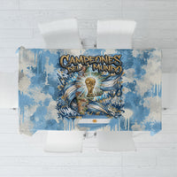 Argentina Football Campeones Del Mundo 2026 Tablecloth Champions Soccer Flag Watercolor Paint Drips Trophy