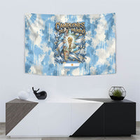 Argentina Football Campeones Del Mundo 2026 Tapestry Champions Soccer Flag Watercolor Paint Drips Trophy