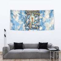Argentina Football Campeones Del Mundo 2026 Tapestry Champions Soccer Flag Watercolor Paint Drips Trophy