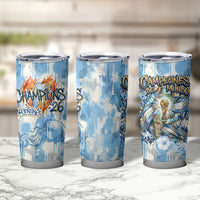Argentina Football Campeones Del Mundo 2026 Tumbler Cup Champions Soccer Flag Watercolor Paint Drips Trophy