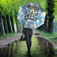 Argentina Football Campeones Del Mundo 2026 Umbrella Champions Soccer Flag Watercolor Paint Drips Trophy