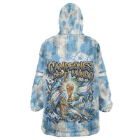 Argentina Football Campeones Del Mundo 2026 Wearable Blanket Hoodie Champions Soccer Flag Watercolor Paint Drips Trophy