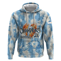 Argentina Football Campeones Del Mundo 2026 Zip Hoodie Champions Soccer Flag Watercolor Paint Drips Trophy