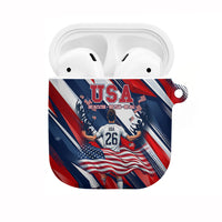 USA World Football AirPods Case One Team One Goal - Patriotic Bald Eagle Mascot Soccer