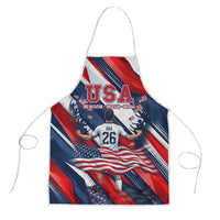 USA World Football Apron One Team One Goal - Patriotic Bald Eagle Mascot Soccer