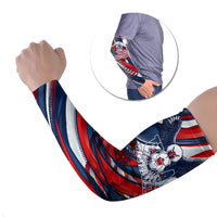 USA World Football Arm Sleeves One Team One Goal - Patriotic Bald Eagle Mascot Soccer
