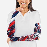 USA World Football Arm Sleeves One Team One Goal - Patriotic Bald Eagle Mascot Soccer