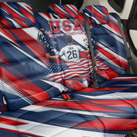 USA World Football Back Car Seat Cover One Team One Goal - Patriotic Bald Eagle Mascot Soccer
