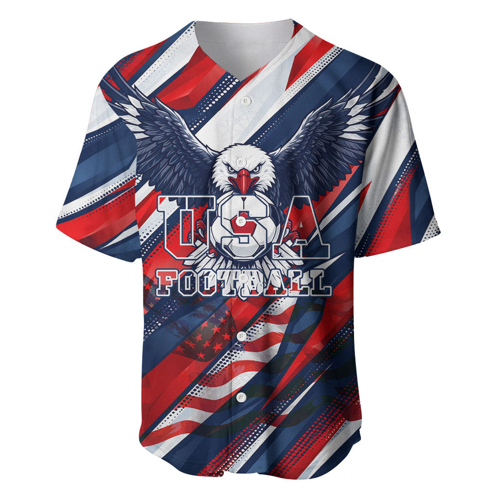 USA World Football Baseball Jersey One Team One Goal - Patriotic Bald Eagle Mascot Soccer