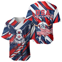 USA World Football Baseball Jersey One Team One Goal - Patriotic Bald Eagle Mascot Soccer