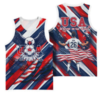USA World Football Basketball Jersey One Team One Goal - Patriotic Bald Eagle Mascot Soccer