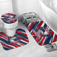 USA World Football Bathroom Set One Team One Goal - Patriotic Bald Eagle Mascot Soccer
