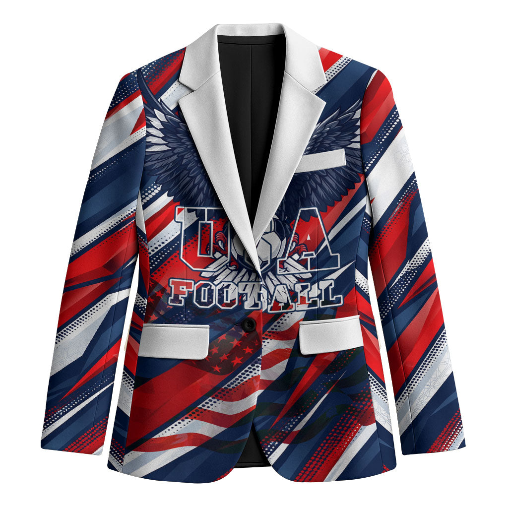 USA World Football Blazer One Team One Goal - Patriotic Bald Eagle Mascot Soccer