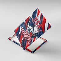 USA World Football Canvas Wall Art One Team One Goal - Patriotic Bald Eagle Mascot Soccer