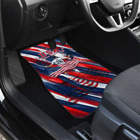 USA World Football Car Mats One Team One Goal - Patriotic Bald Eagle Mascot Soccer