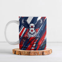 USA World Football Ceramic Mug One Team One Goal - Patriotic Bald Eagle Mascot Soccer