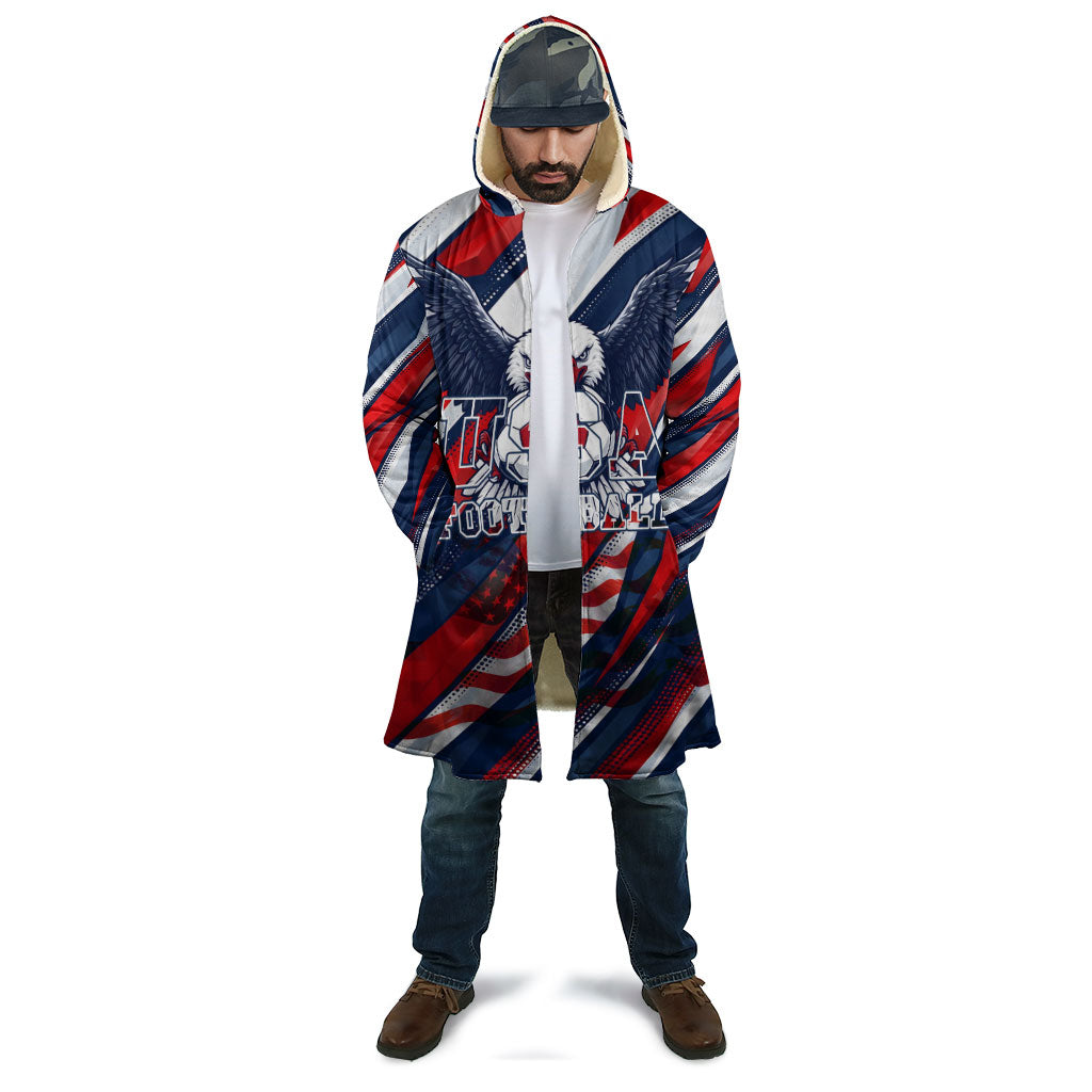 USA World Football Cloak One Team One Goal - Patriotic Bald Eagle Mascot Soccer