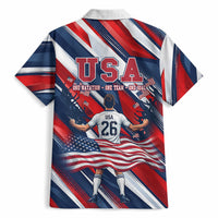 USA World Football Hawaiian Shirt One Team One Goal - Patriotic Bald Eagle Mascot Soccer