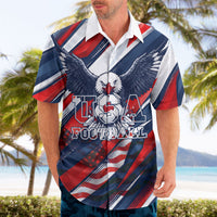 USA World Football Hawaiian Shirt One Team One Goal - Patriotic Bald Eagle Mascot Soccer