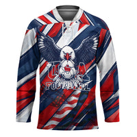 USA World Football Hockey Jersey One Team One Goal - Patriotic Bald Eagle Mascot Soccer