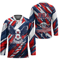 USA World Football Hockey Jersey One Team One Goal - Patriotic Bald Eagle Mascot Soccer