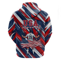 USA World Football Hoodie One Team One Goal - Patriotic Bald Eagle Mascot Soccer