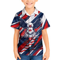 USA World Football Kid Hawaiian Shirt One Team One Goal - Patriotic Bald Eagle Mascot Soccer