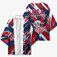USA World Football Kimono One Team One Goal - Patriotic Bald Eagle Mascot Soccer