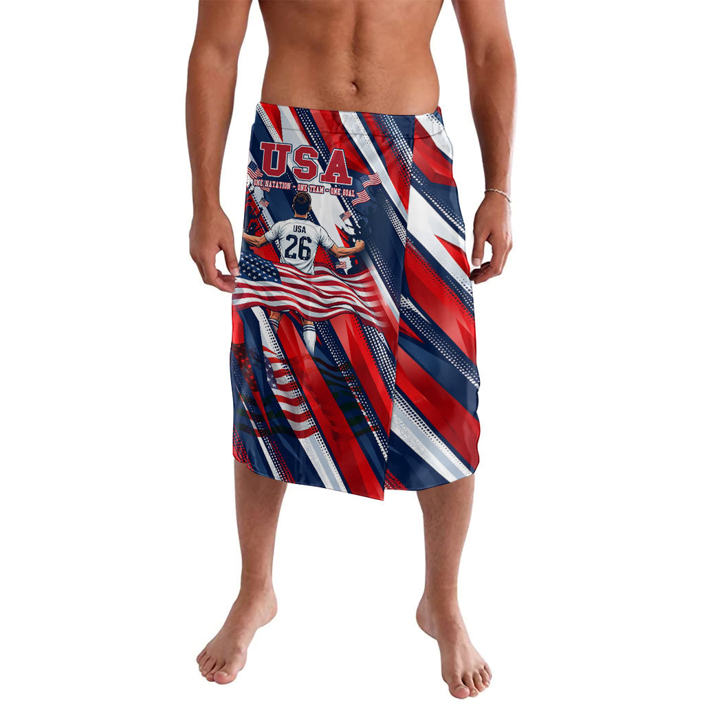 USA World Football Lavalava One Team One Goal - Patriotic Bald Eagle Mascot Soccer