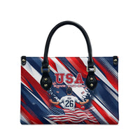 USA World Football Leather Bag One Team One Goal - Patriotic Bald Eagle Mascot Soccer