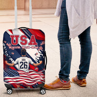 USA World Football Luggage Cover One Team One Goal - Patriotic Bald Eagle Mascot Soccer