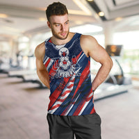 USA World Football Men Tank Top One Team One Goal - Patriotic Bald Eagle Mascot Soccer