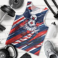 USA World Football Men Tank Top One Team One Goal - Patriotic Bald Eagle Mascot Soccer