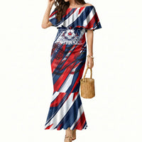 USA World Football Mermaid Dress One Team One Goal - Patriotic Bald Eagle Mascot Soccer