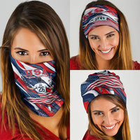USA World Football Neck Gaiter One Team One Goal - Patriotic Bald Eagle Mascot Soccer