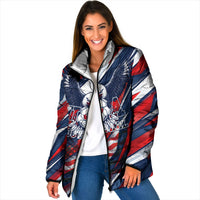 USA World Football Padded Jacket One Team One Goal - Patriotic Bald Eagle Mascot Soccer