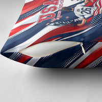USA World Football Pillow Cover One Team One Goal - Patriotic Bald Eagle Mascot Soccer