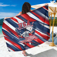 USA World Football Sarong One Team One Goal - Patriotic Bald Eagle Mascot Soccer