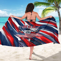 USA World Football Sarong One Team One Goal - Patriotic Bald Eagle Mascot Soccer