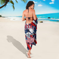USA World Football Sarong One Team One Goal - Patriotic Bald Eagle Mascot Soccer