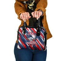 USA World Football Shoulder Handbag One Team One Goal - Patriotic Bald Eagle Mascot Soccer