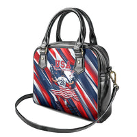 USA World Football Shoulder Handbag One Team One Goal - Patriotic Bald Eagle Mascot Soccer