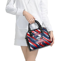 USA World Football Shoulder Handbag One Team One Goal - Patriotic Bald Eagle Mascot Soccer